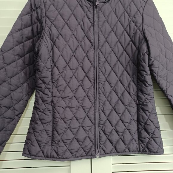Eddie Bauer Quilted Jacket Purple Grape Color Front Zip Womens size Medium - Picture 6 of 10